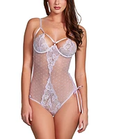 Hauty Women's Dotted Mesh Bodysuit Lingerie