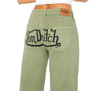 Von Dutch Women's Logo Wide-Leg Jeans