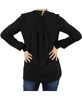 Indigo Poppy Maternity Pleated Convertible Sleeves Top