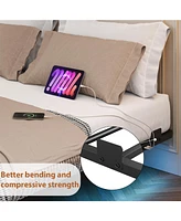 gaomon Full Size Bed Frame with Led Lights, Charging Station