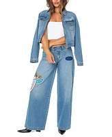 Von Dutch Women's Zip-Front Denim Jacket