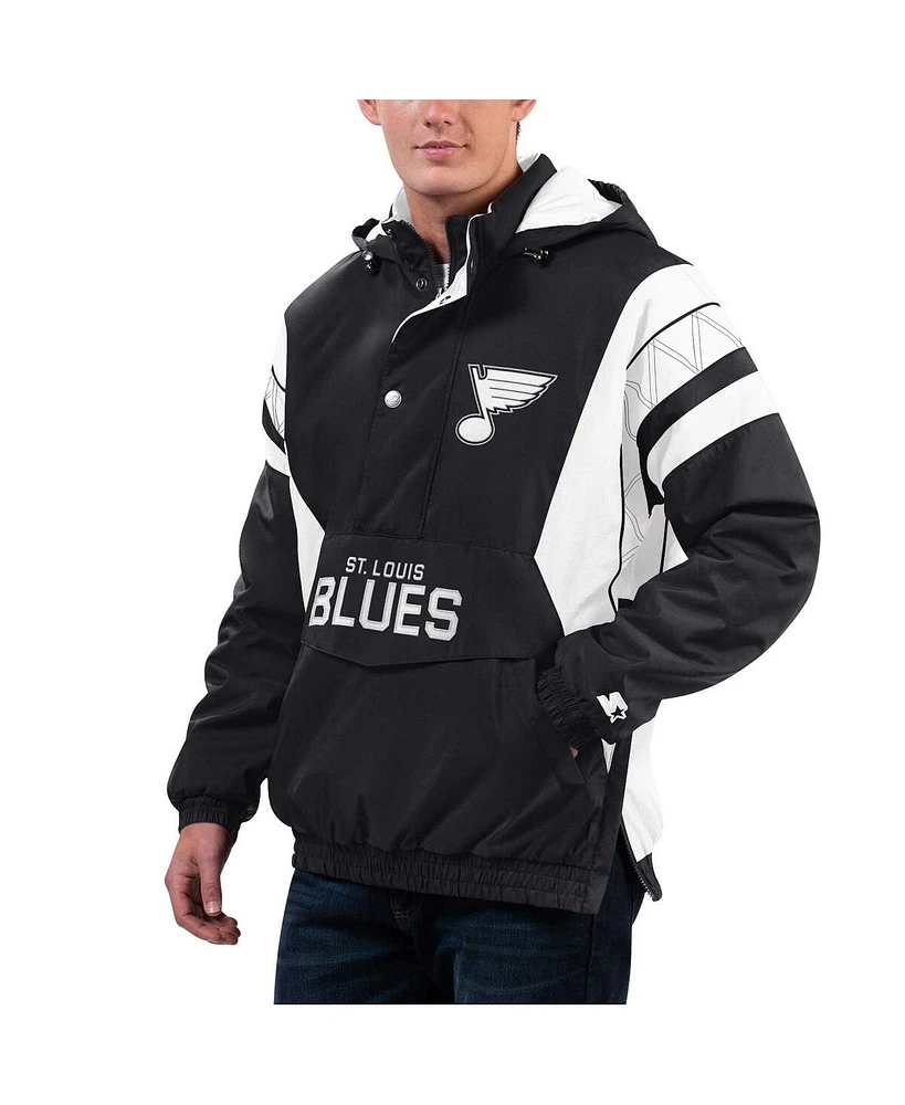 Starter Men's Black St. Louis Blues Home Team Half-Zip Hoodie Jacket