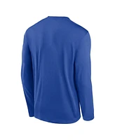 Nike Men's Royal Duke Blue Devils Alternate Logo Lockup Legend Performance Long Sleeve T-Shirt