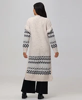 Frye Women's Fringe-Trim Fair Isle Open-Front Coatigan