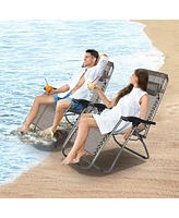 Slickblue Set of 2 Adjustable Zero Gravity Patio Lounge Chairs for Ultimate Relaxation