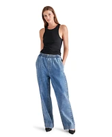 Steve Madden Women's Gilda Cotton Pull-On Denim Pants