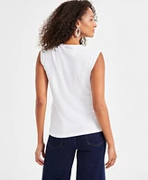 I.n.c. International Concepts Women's Cotton Embellished Sleeveless Tee, Exclusively at Macy's