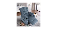 Streamdale Furniture Recliner Chair Massage Heating sofa with Usb and side pocket 2 Cup Holders (Blue)