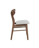 Wooden Dining Chairs Set of 2, Modern Soft Upholstered Kitchen Side Chairs,Wooden Frame Kitchen Chairs for Dining Room,Living Room,Restaurant,Walnut