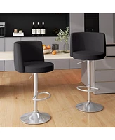 Streamdale Furniture Steel Bar Stools,Grade Modern Leather Bar Chair with Backrest,Swivel Adjustable Height for Kitchen Counter and Dining Room