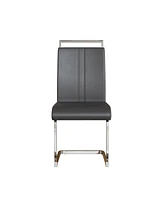 Modern Dining Chairs,Pu Faux Leather High Back Upholstered Side Chair with C-shaped Tube plating Metal Legs for Dining Room Kitchen Vanity Patio Club