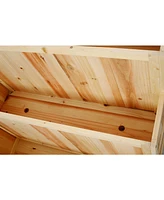 3-Tiers Raised Garden Bed with Trellis, 53" H Vertical Planter Box with Wheels & Back Storage Area, for Flowers, Vegetables, Herbs, Natural