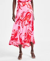 I.n.c. International Concepts Women's Asymmetric Satin Skirt, Exclusively at Macy's