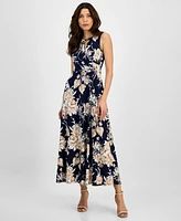 Sandra Darren Women's Floral-Print Keyhole Maxi Dress