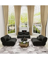 Modern Oversized Modular Sofa Set – Chenille Fabric Living Room Sofa with Cylindrical Pillows, Freely Arrangeable, Perfect for Home and Lounge