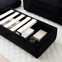 Oversized Accent Chair with Ottoman, Single Sofa Chair with Large Seat and Extra Wide Armrests