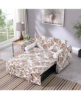 Streamdale Furniture Soft Boucle convertible two-bedroom sofa with adjustable back, 2-seater sofa, pull-out bed, 2 waist pillows for small living room