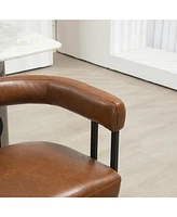 Modern Loveseat 2 Seater Sofa Chenille Fabric Couch with Arms and Metal Legs for Living Room, Home Office