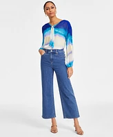 I.n.c. International Concepts Women's Wide-Leg High-Rise Denim Jeans, Exclusively at Macy's