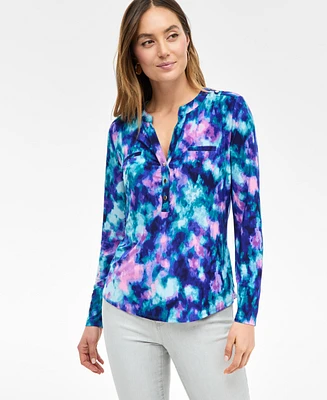 I.n.c. International Concepts Women's Printed Button Shirt, Exclusively at Macy's