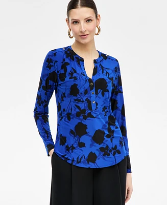 I.n.c. International Concepts Women's Printed Button Shirt, Exclusively at Macy's