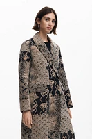 Desigual Women's Long patch coat