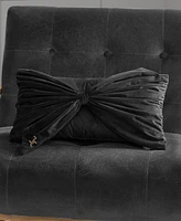 Juicy Couture Velvet Bow Decorative Pillow, 10" x 18"