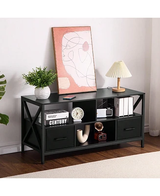 gaomon Dresser Tv Stand, Wide 2 Drawer Dresser For Storage And Organization, Entertainment Center With Fabric Drawers, Dressers For Bedroom, Tv Table