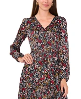 Vince Camuto Women's Floral-Print Asymmetrical-Hem Midi Dress