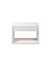 Woodek Elegant Hardwood Nightstand - Classic Bedside Table With A Drawer And A Shelf