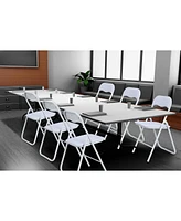 gaomon Folding Chairs Pack with Cushion, Outdoor and Indoor Event Portable Folding Chairs with Non-Slip Feet Pads, Stackable Chairs for Meeting
