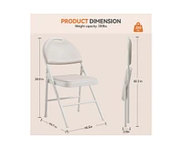 gaomon Folding Chairs 4 Pack, Portable Metal Chairs with Cushions and Non-Slip Feet Pads for Home and Office, Indoor and Outdoor Events