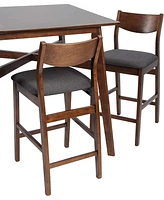 Slickblue Set of 2 Upholstered 24" Counter Height Bar Stools Dining Chairs with Comfortable Seating