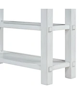 Retro Console Table with Drawer and Two Sturdy Shelves for Entryway