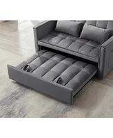 Streamdale Furniture Sleeper Sofa Bed w/Usb Port, 3-in-1 adjustable sleeper with pull