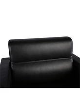 Slickblue Guest Chair Office Reception Leather Occasional Barrel Sofa with Eco-Friendly Pu and Luxury Soft Sponge