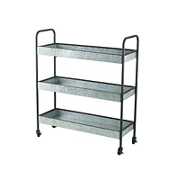 W2078 35x12.5x40" Homestead Galvanized Shelf Display 3-tier