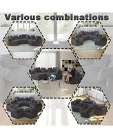 54''L Chenille Sponge single sofa,No Assembly Required,Fluffy Modern Sleeper Chair for Living room, Bedroom, Lounge and Projection Room
