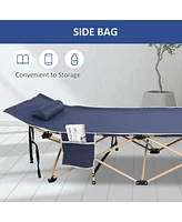 Slickblue Folding Camping Bed Outdoor Portable Cot for Sleeping, Hiking, and Travel with Bag & Pillow, 260 lbs Capacity