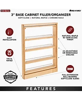 Rev-a-Shelf 3" Pullout Base Filler Cabinet Rack w/ Soft-close, 432-bfbbsc-3C