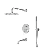 Three function Pressure Balance Shower Set with 10 in Round Shower Head(Valve Included)