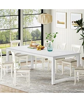 Tribesigns 78.7"x39.4" Dining Table, Industrial Kitchen Table for 8-10 Person, Rectangular Dinner Table for Dining Room Kitchen Living Room, with Heav
