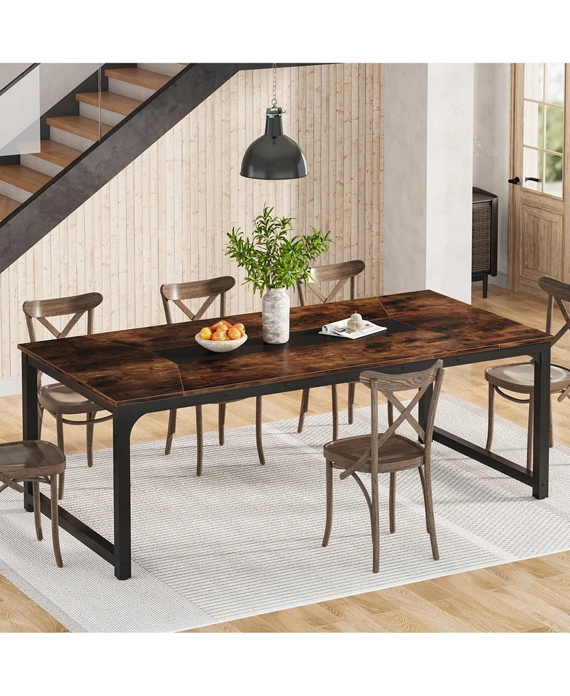 Tribesigns 71"x35.4" Dining Table, Industrial Kitchen Table for 6