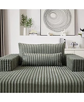 75-Inch Corduroy Sponge Sofa Lounge Chair,No Assembly Required,Fluffy Modern Sleeper Chair for Indoor Living Room Bedroom