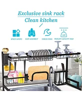 Slickblue Over-the-Sink Dish Drying Rack for Efficient Kitchen Space Utilization