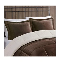 Streamdale Furniture Plush to Sherpa Down Alternative Comforter Set