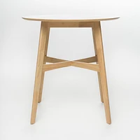 Wood Counter Height Round Dining Table, Natural Oak Finish, 35.4"D x 35.4"W x 36"H