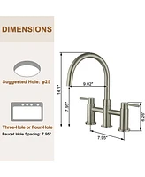 Mondawe 3-Hole Pull-Down Sprayer Kitchen Faucet with Side