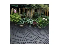 Streamdale Furniture Plastic Interlocking Deck Tiles, 44 Pack 12"x12" Waterproof Patio Deck Tiles for Outdoor, Poolside, Balcony, Backyard