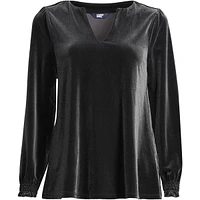 Lands' End Plus Long Sleeve Velvet Blouse